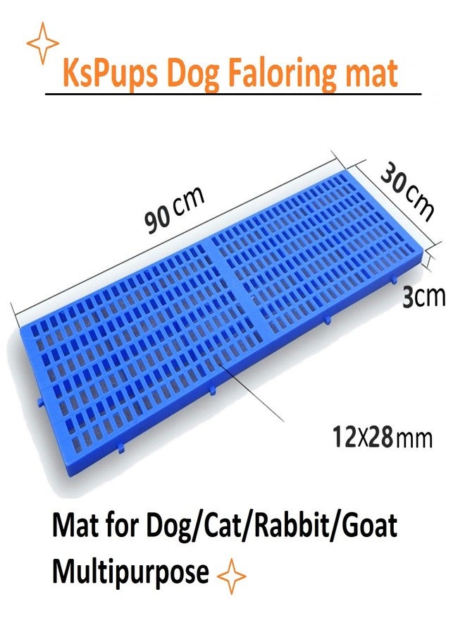 KsPups Pet Plastic Flooring Mat for Dog/Cat/Rabbit/Goat Multipurpose Floor Mat 36x12 Inch I Pack of- 2 Pcs Blue` - Image 2